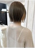 福山市美容室Caary切りっぱなしボブ・ブリーチインナーカラー