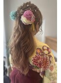 卒業式　袴ハーフアップhair set