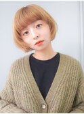 【La fith】レイヤーボブ×ケアブリーチ×ミルクティーベージュ