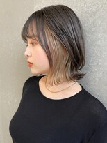 ロンドワン 三宮元町(Lond one) チラッと見えるインナーカラー/ミルクティーベージュ/ボブ