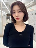 ショートヘア顔周りレイヤーブリーチダブルカラーショートボブ