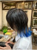 ウルフカット×インナーブルー