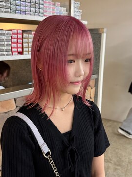 ファンド 千葉(fand) 透明感ピンク/ミディアムレイヤーカット/似合わせカット