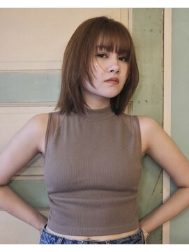 ランプ 代官山(the lamp) ブリーチ無しオリーブベージュヘーゼルベージュレイヤー