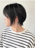 20代30代秋冬暗髪カラーレイヤーボブパーマ小顔ショート