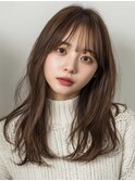 ナチュラルレイヤー×ベージュブラウンカラー