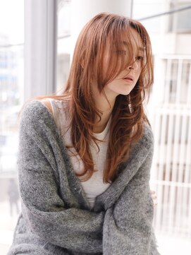 エムスラッシュ たまプラーザ(M.SLASH) ウェーブパーマ/シャギー/アプリコットオレンジ/たまプラーザ!