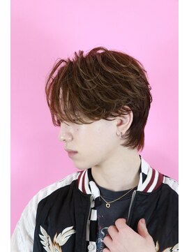 オーシャントーキョー 大阪(OCEAN TOKYO) 韓国ヘアカルマパーマコンマバングセンターパート黒髪ウルフ