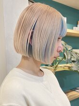 デザインカラーとボブで、似合うハイトーンに♪ [ブリーチ/ダブルカラー/インナーカラー/吉祥寺]