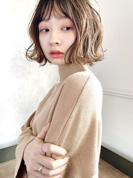 ディッセンバー 渋谷(December) 【December】大人かわいい 外ハネボブ アッシュブラウン♪