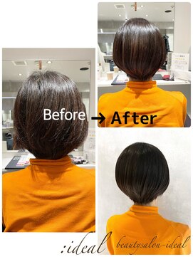 アイディール(:ideal) 艶の出る白髪染め×美フォルムカット☆
