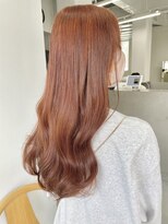 ヘアー アイス 御器所本店(HAIR ICI) 20代30代大人可愛いダブルカラーブリーチオレンジカラー