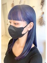 アトリエ ポルト(atelier porto)&nbsp;【porto神戸】大人ネイビー/前髪/ケアブリーチ/ゼロダメージ