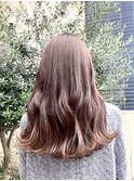 透明感/ダブルカラー/ブリーチなし/ピンクブラウン/グレージュ