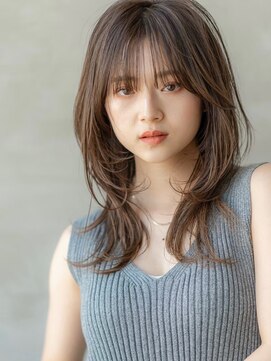 オースティン 調布アミックス(AUSTIN) 大人かわいい前髪セシルカットココアブラウンフリンジウェーブ