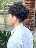 マッシュパーマ 波巻きパーマ 刈り上げツーブロック 束感