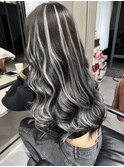 バレイヤージュシルバーエクステ30枚