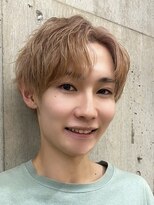 メンズブリーチカラーシースルーマッシュ韓国風センターパート
