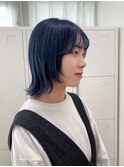 【akari担当】ネイビー×ウルフカット20代/30代/40代/50代