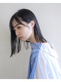 切りっぱなしボブ/ミディアム/シースルー/イヤリングカラー/豊橋