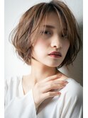 ショコラブラウン小顔補正カットひし形ショートv川口20代30代