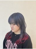 レッド+ブルー!ツートン裾カラー