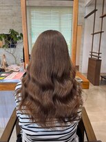 ラ メール ヘア デザイン(La mer HAIR DESIGN)&nbsp;グレージュ切りっぱなしボブ前髪ありミニボブミルクティベージュ