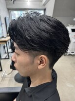 フイ 横浜センター北店(Hui)&nbsp;フェザーパーマ/グレーブルーカラー/刈り上げショートパンク