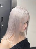 12827髪質改善金髪ホワイトブロンドシルバーアッシュストレート