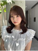前髪カットミディアムレイヤーカットフルバングハッシュカット