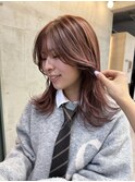 ピンクブラウン　レイヤースタイル