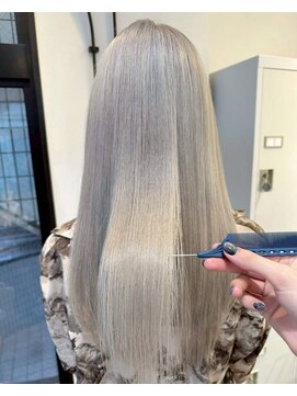 ハイトーングレー\髪質改善\ロング