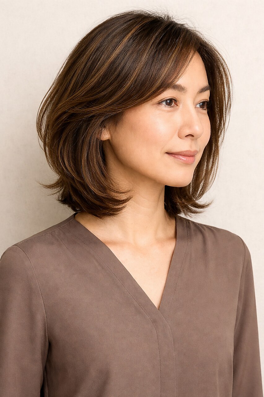 新品　人毛　夏に嬉しい　メッシュカラー　ブラウン　スーパーロング　Mサイズ 新品 人毛 夏に嬉しい インナーカラー ブラウン スーパーロング M