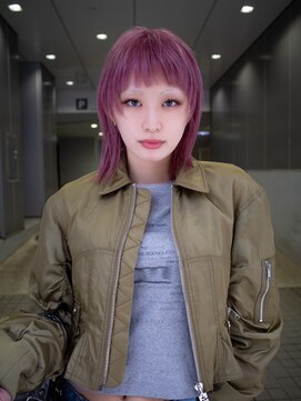 ギークス(GEEKS) 【GEEKS渋谷】ブリーチカラー/寒色ピンク/ハッシュカット/ウルフ