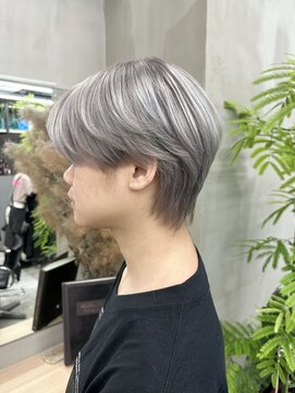 ギークス(GEEKS) 【GEEKS渋谷】シースルーマッシュ/シルバーホワイト/ハイトーン