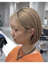 ヘアスペース リズム グリーン(Hair space Rizm green) ハニーベージュ×ぷつっとミニボブ
