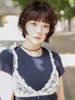 ラボヌールヘアーレーヴ 池袋店(La Bonheur hair reve)&nbsp;ハッシュボブレイヤーボブ韓国顔周りレイヤーオリーブベージュ