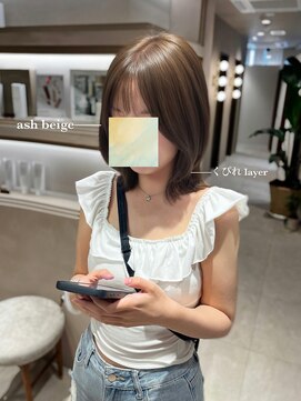 エレノア 静岡店(Eleanor) 【サメシマ】くびれボブ×透明感アッシュベージュ