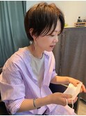 前髪長めのマッシュショート