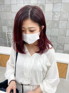 テトヘアー(teto hair) ツヤ ワインレッド ボルドー 赤髪 レッドカラー 暖色