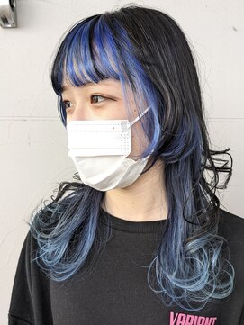 ランプヘアー(LAMP hair) 【LANP HAIR】ウルフ×ブルーインナー