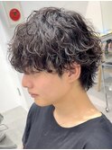 波巻きスパイラルパーマウルフカットツイストパーマメンズパーマ