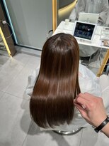 ロンドメリア 天神大名店(Lond Melia) ★くびレイヤーエモージュインナーグレージュ前髪ピンクベージュ