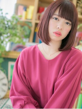 カバーヘア ブリス 大宮西口(COVER HAIR bliss) ピンクベージュ大人ガーリー小顔前下がりボブc5大宮20代30代40代