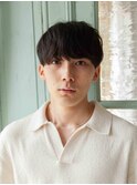 抜け感ブラウン無造作マッシュ