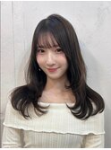 ★簡単ワンカール顔まわりレイヤーカットブラウンベージュ