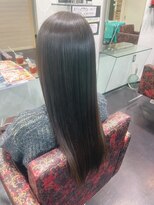 キャパジャストヘアー(CAPA just hair)&nbsp;酸性ストレート、圧倒的艶髪。オリーブベージュ。ロング