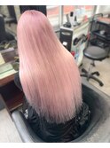ペールピンク/スーパー人毛エクステ80枚/エクステごとカラー