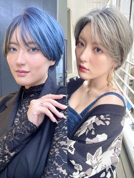 シオ ヘアー デザイン(Sio. hair design) ブリーチ2回で色落ちまで可愛くいネイビーブルー