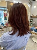 20代～50代◎上品ミディアムレイヤー◎ハイライト韓国風巻き